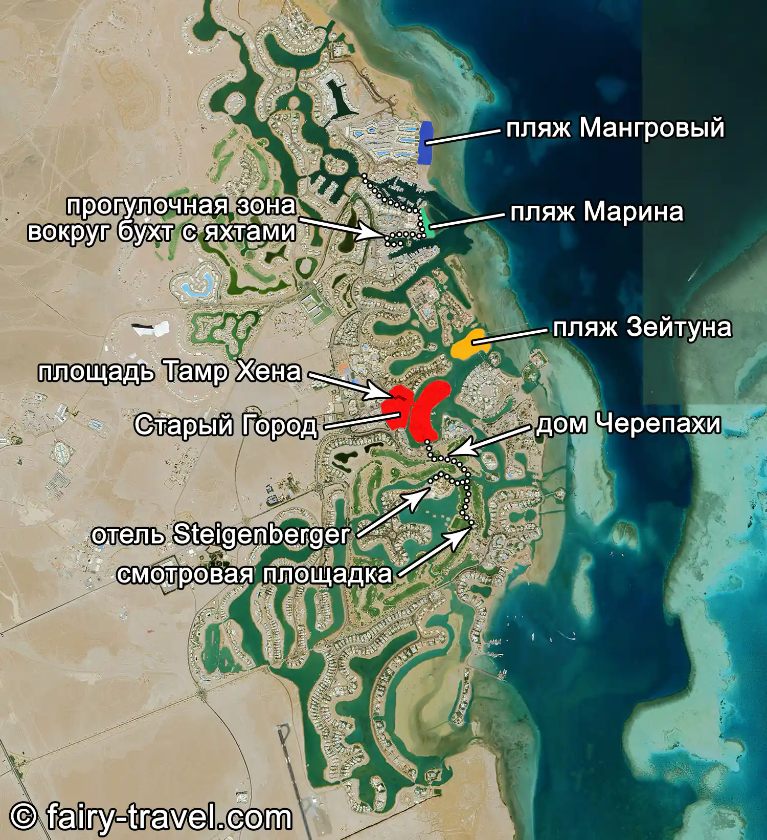 Карта достопримечательностей Эль-Гуны